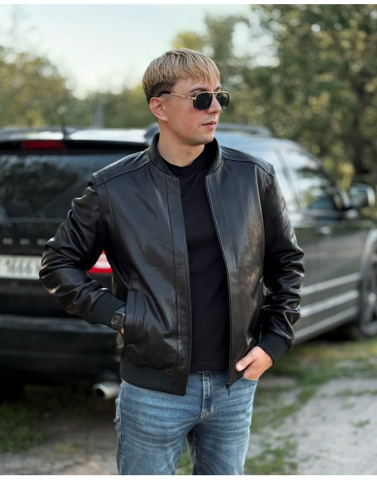 Men's leather bomber jacket KENNEDY TWIST