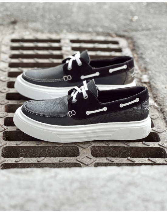 Topsiders GEORGE Black & White