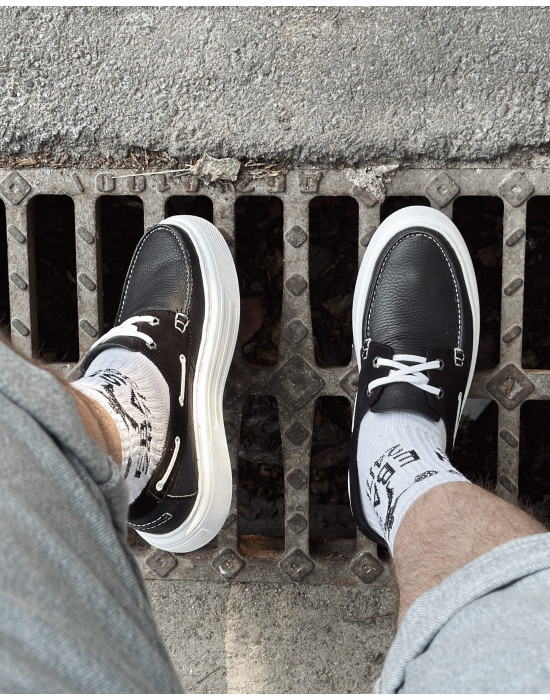 Topsiders GEORGE Black & White