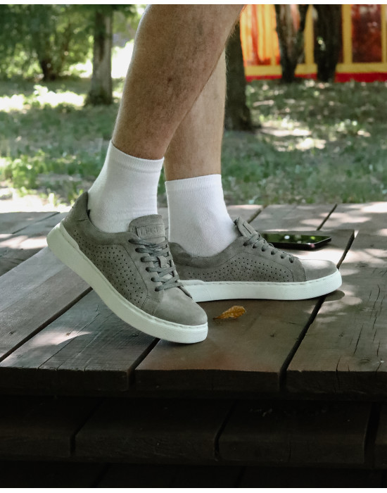 Men's sneakers gray with perforation VINIL GRAY PERF