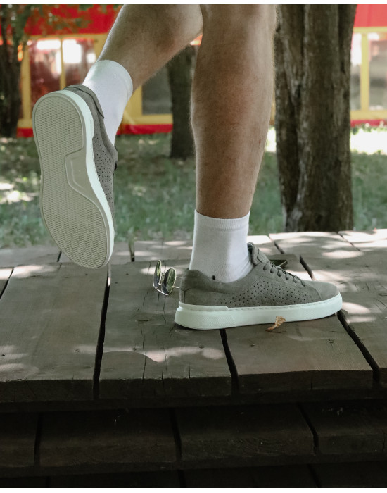 Men's sneakers gray with perforation VINIL GRAY PERF