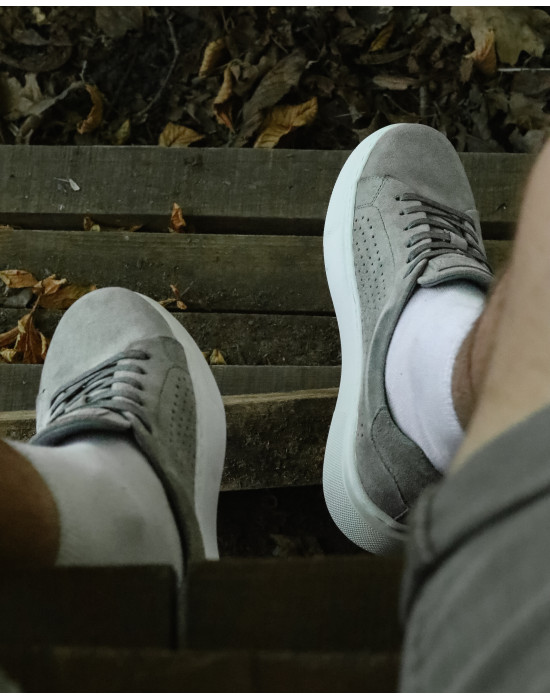Men's sneakers gray with perforation VINIL GRAY PERF